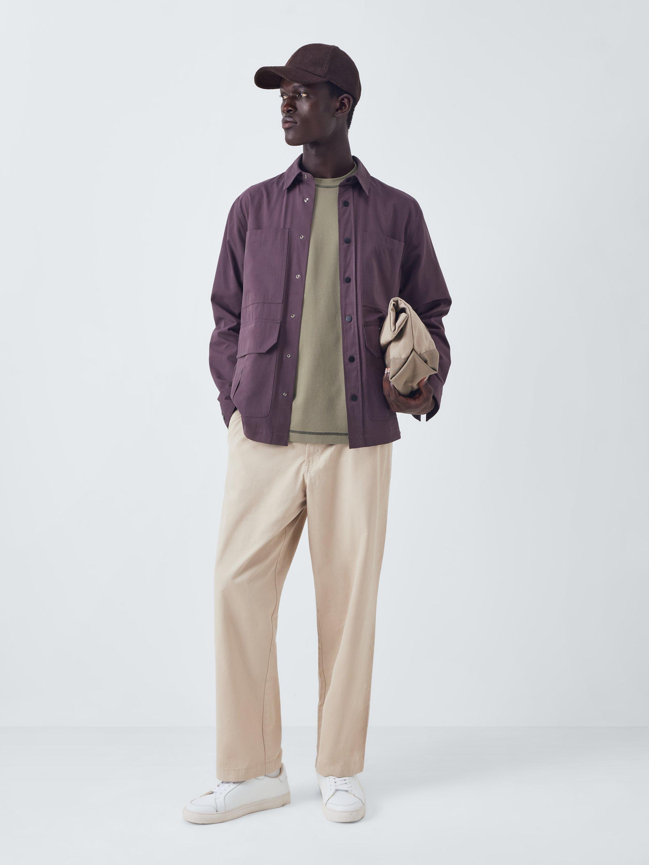 Product image 3 of 6, which shows Kin Contrast Trim Cotton T-Shirt, Laurel Oak, M