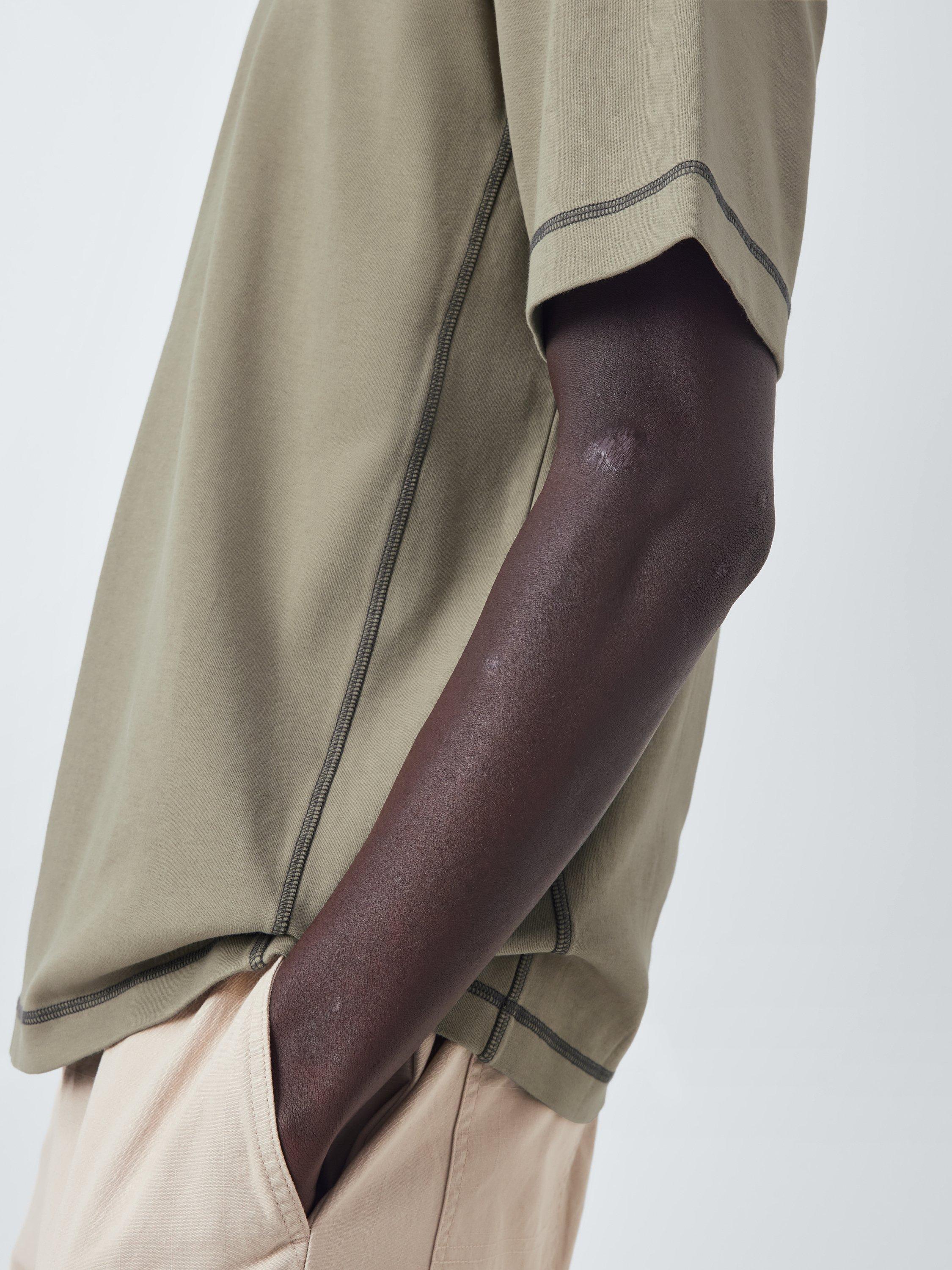 Product image 6 of 6, which shows Kin Contrast Trim Cotton T-Shirt, Laurel Oak, M