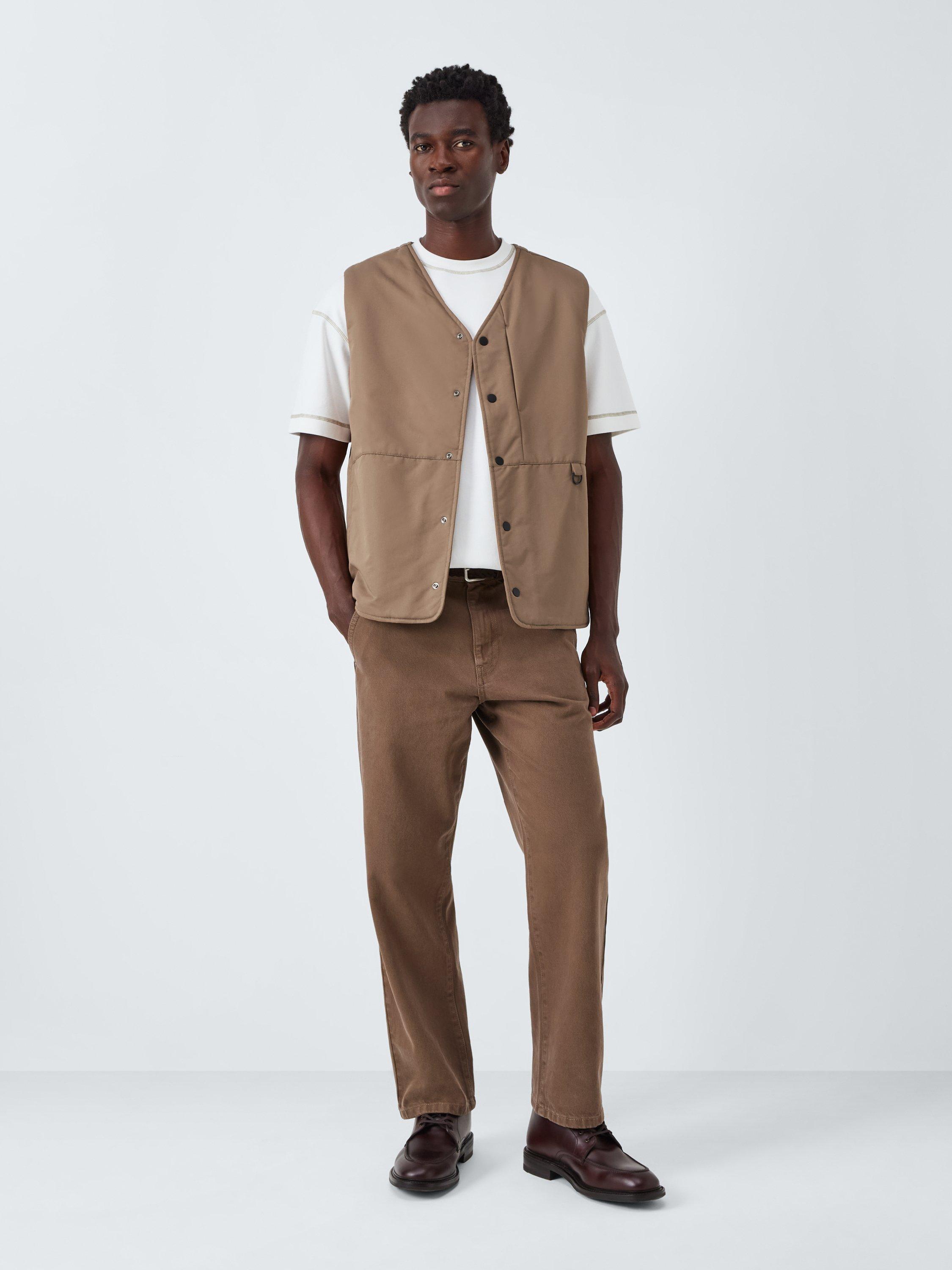 Product image 3 of 6, which shows Kin Washed Utility Gilet, Brown, S