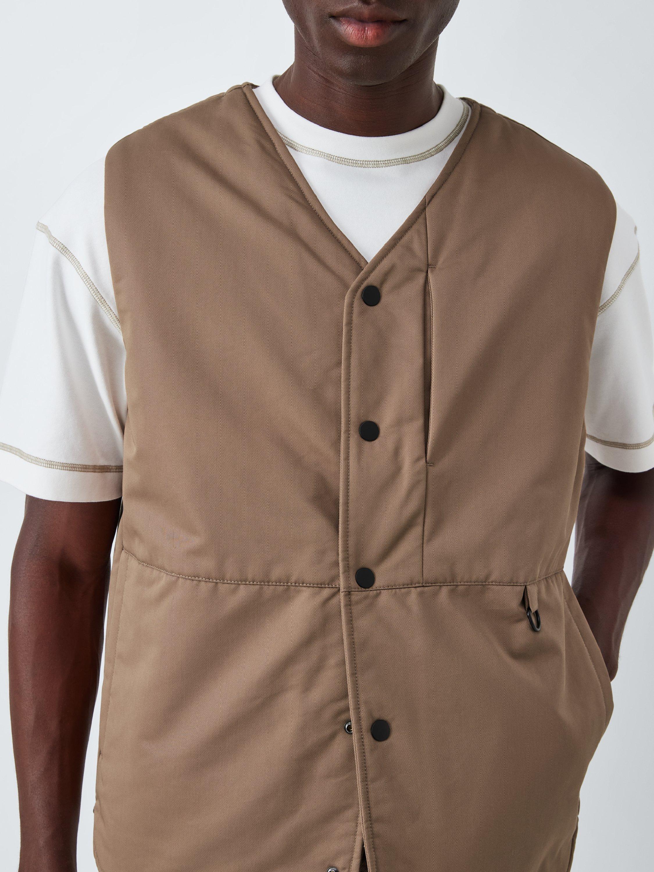 Product image 5 of 6, which shows Kin Washed Utility Gilet, Brown, S
