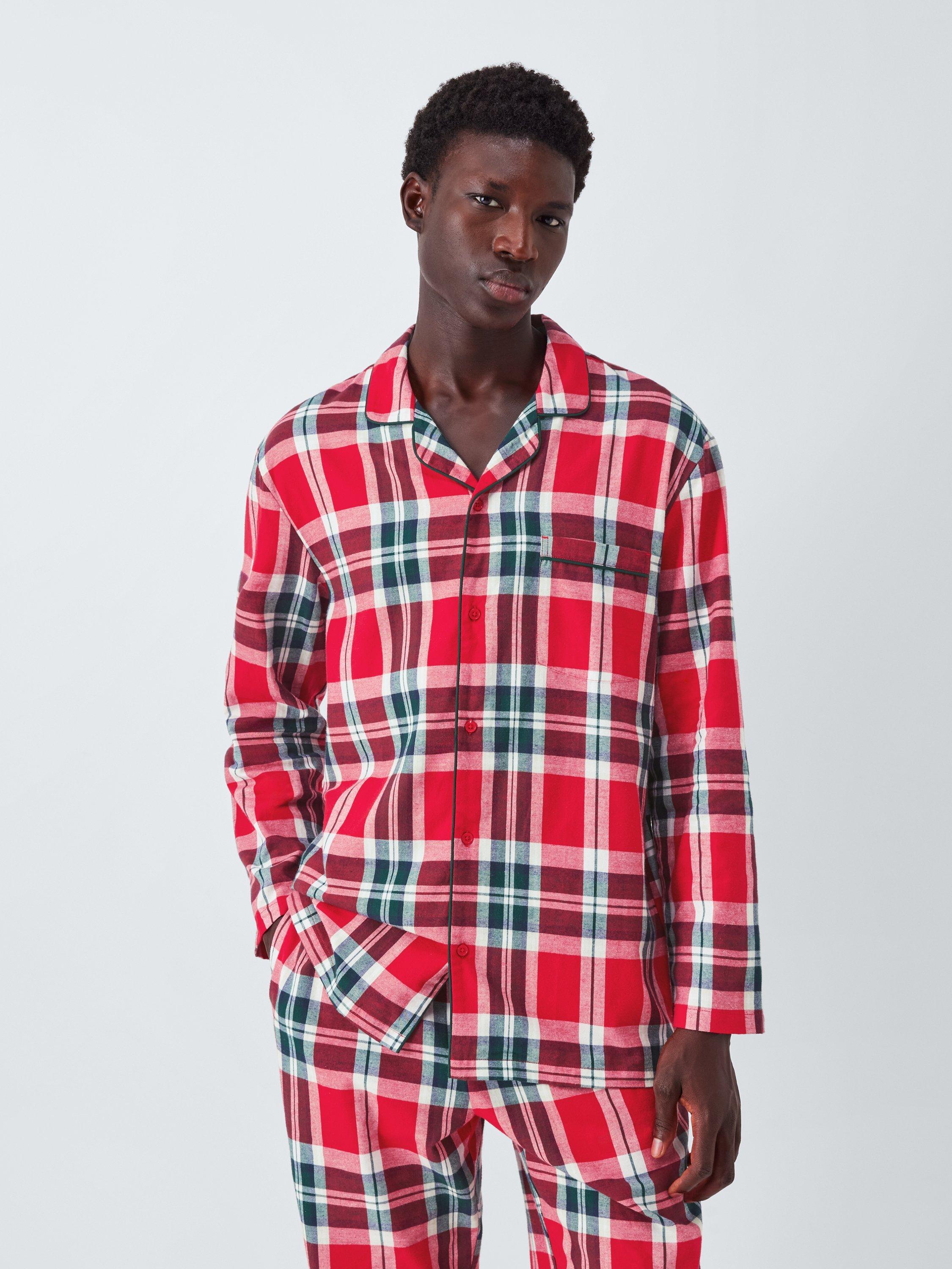 Product image 8 of 8, which shows John Lewis Brushed Cotton Family Check Pyjama Set, Red Mid, L