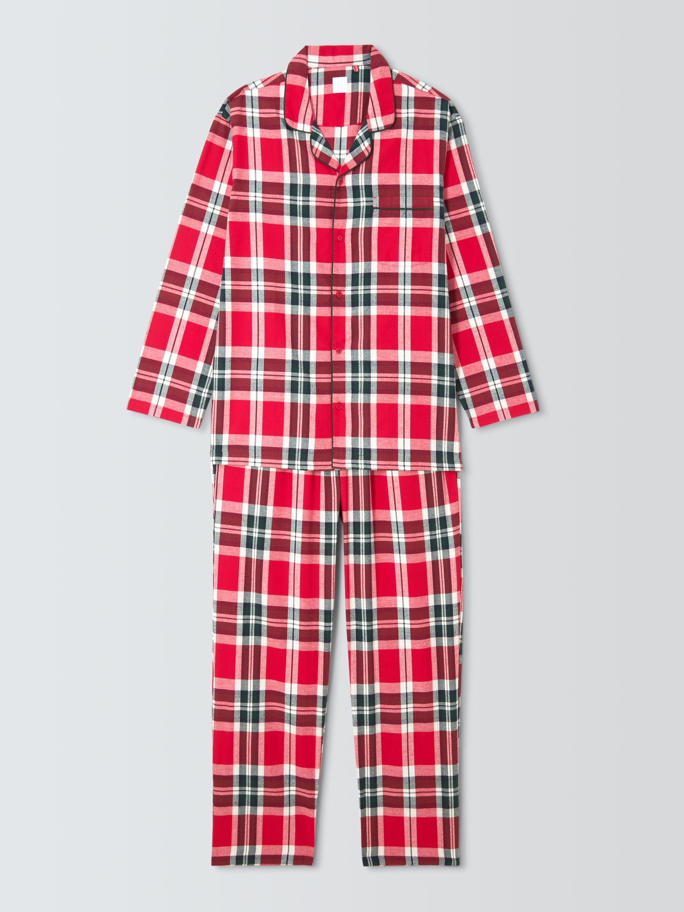 Product image 4 of 8, which shows John Lewis Brushed Cotton Family Check Pyjama Set, Red Mid, L