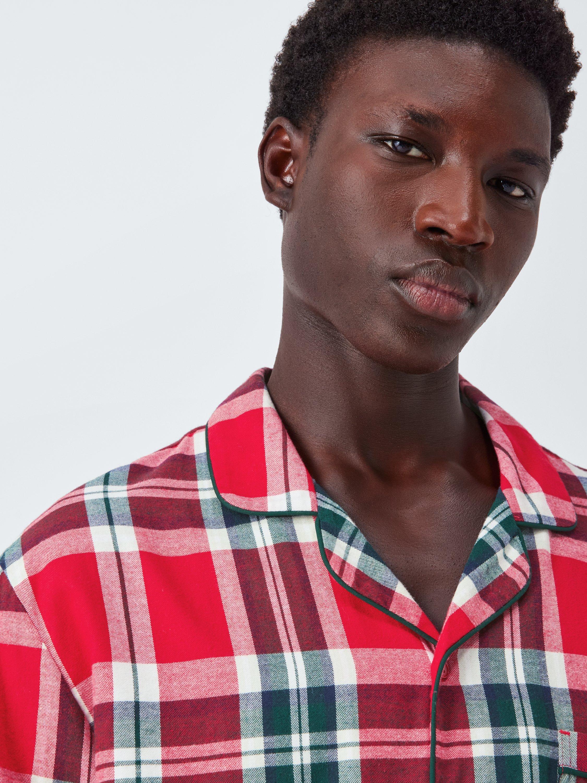 Product image 5 of 8, which shows John Lewis Brushed Cotton Family Check Pyjama Set, Red Mid, L