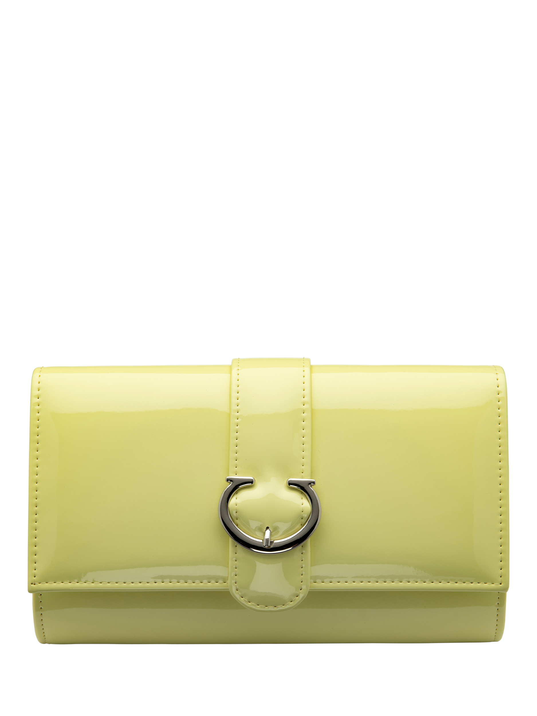 Product image 1 of 4, which shows Ravel Alston Flapover Clutch Bag, Yellow