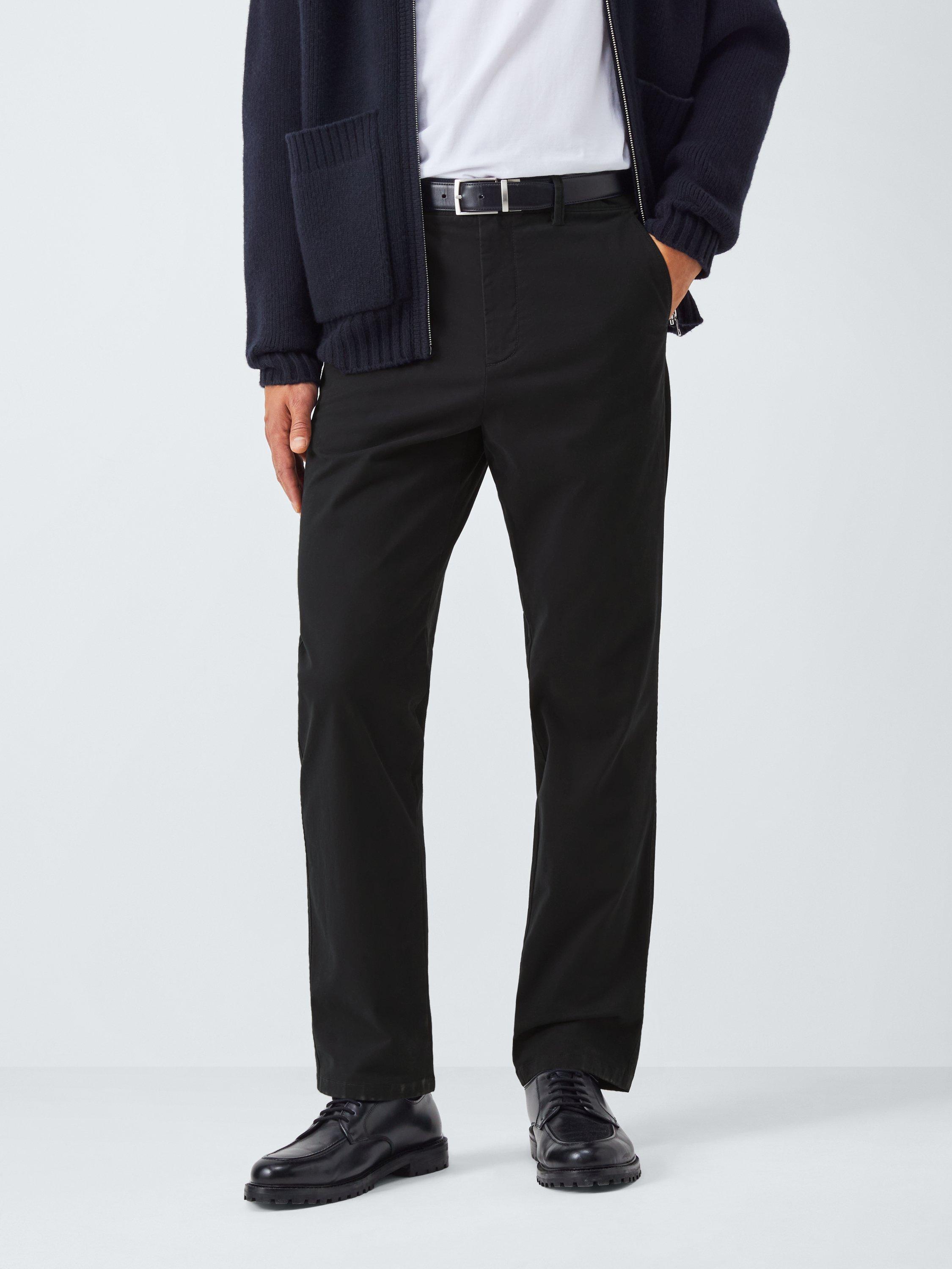 Product image 1 of 6, which shows John Lewis Straight Fit Cotton Blend Chinos, Black, 30R
