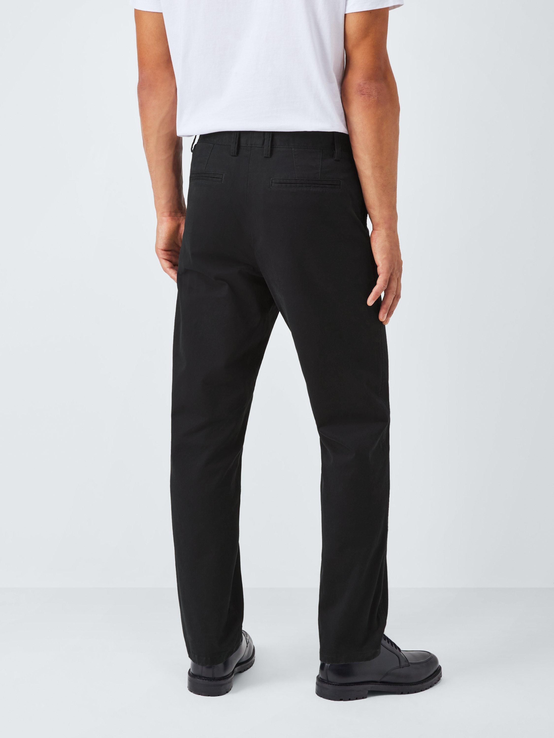 Product image 2 of 6, which shows John Lewis Straight Fit Cotton Blend Chinos, Black, 30R