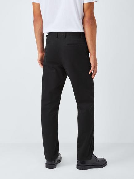 John Lewis Straight Fit Cotton Blend Chinos - view 2, Black