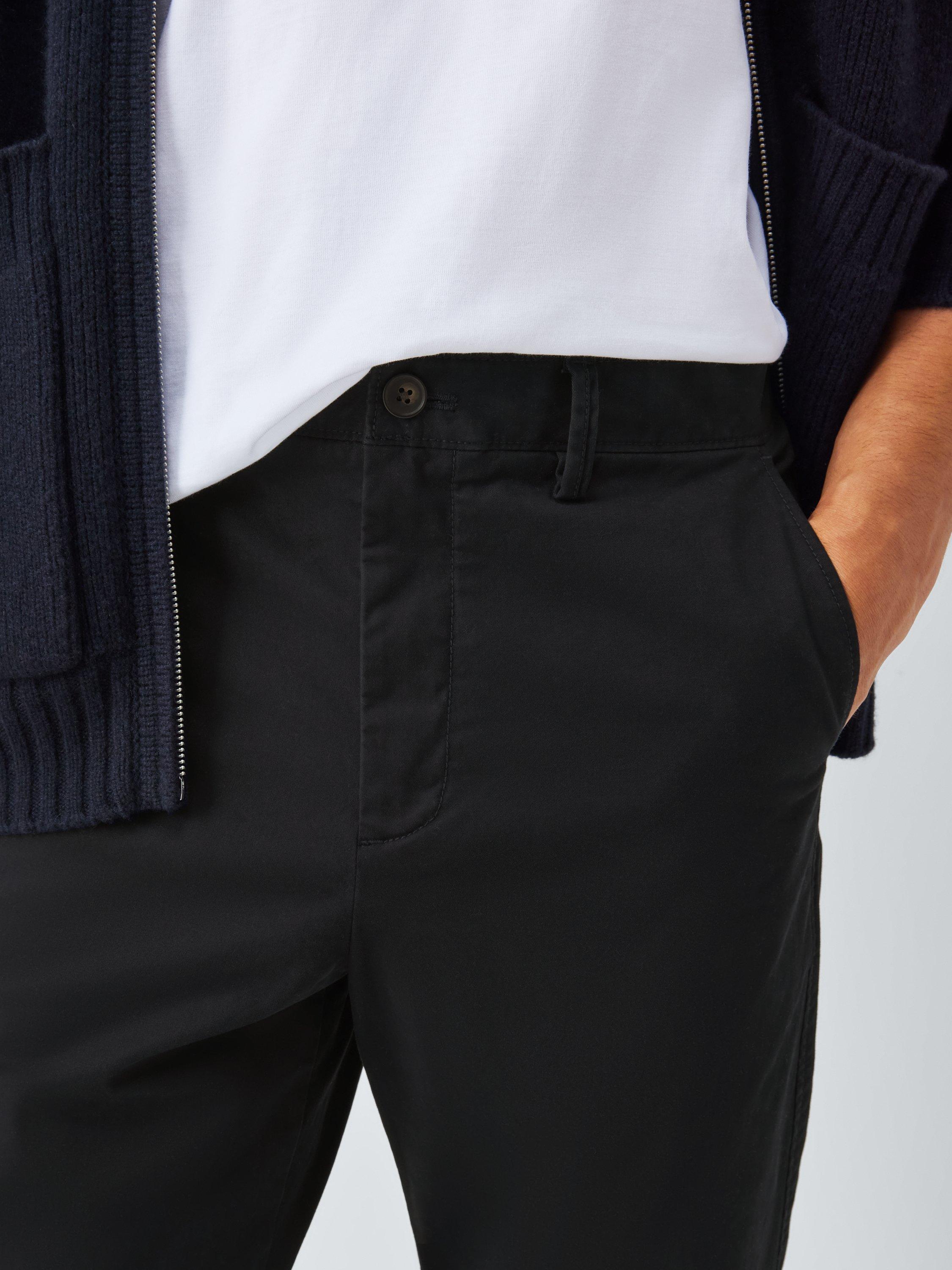 Product image 5 of 6, which shows John Lewis Straight Fit Cotton Blend Chinos, Black, 30R