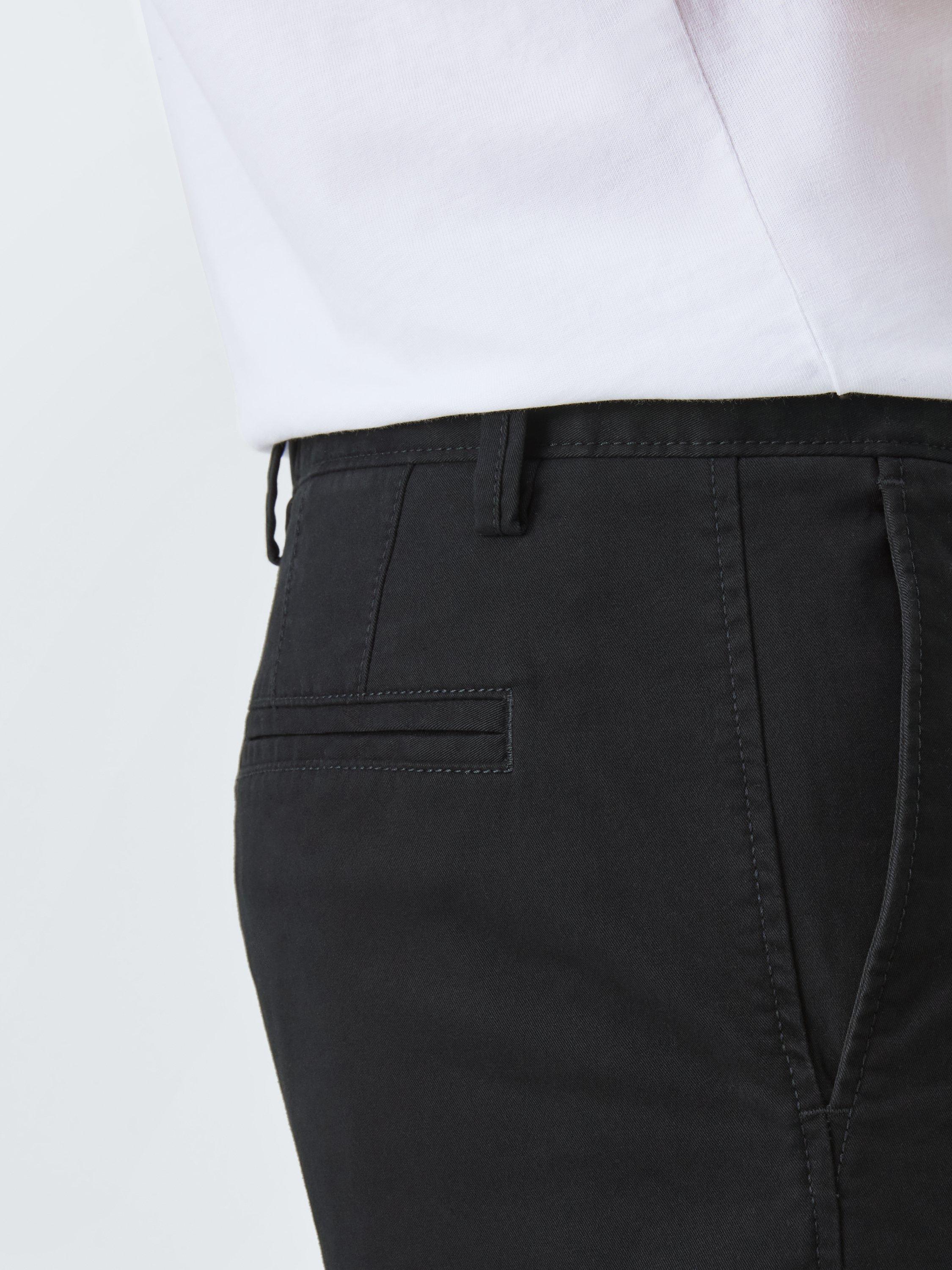 Product image 6 of 6, which shows John Lewis Straight Fit Cotton Blend Chinos, Black, 30R