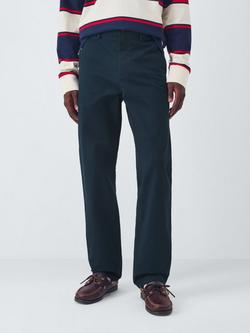 John Lewis Straight Fit Cotton Blend Chinos, Sky Captain