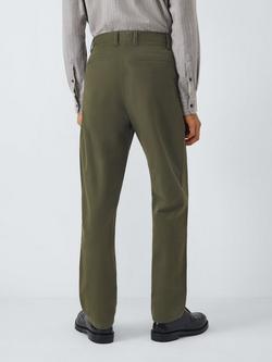 John Lewis Straight Fit Cotton Blend Chinos - view 2, Forest Night