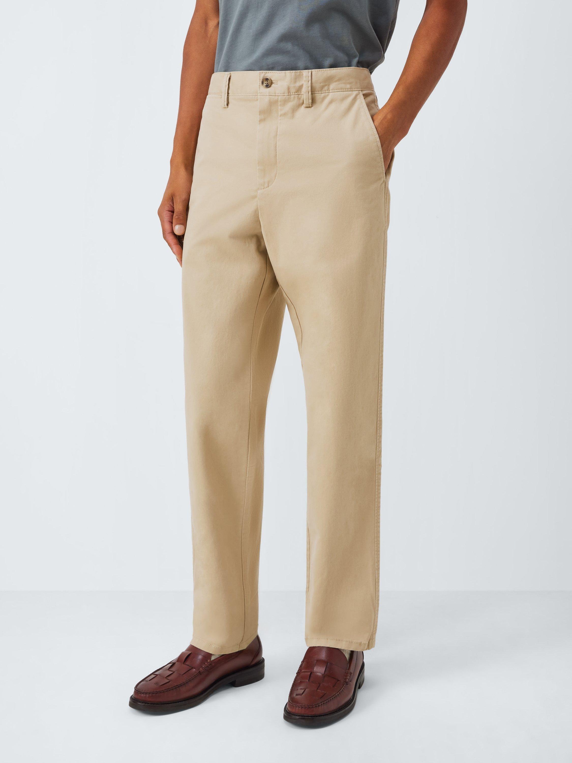Product image 1 of 6, which shows John Lewis Straight Fit Cotton Blend Chinos, Cornstalk, 30R