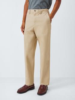 John Lewis Straight Fit Cotton Blend Chinos, Cornstalk