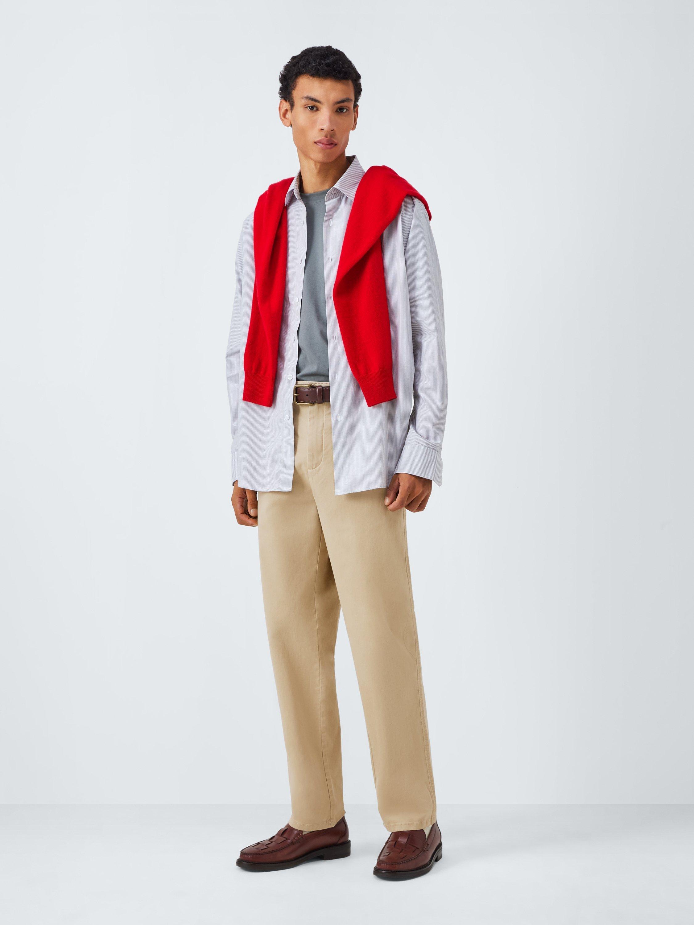 Product image 3 of 6, which shows John Lewis Straight Fit Cotton Blend Chinos, Cornstalk, 30R