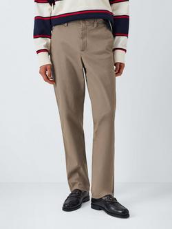 John Lewis Straight Fit Cotton Blend Chinos, Walnut