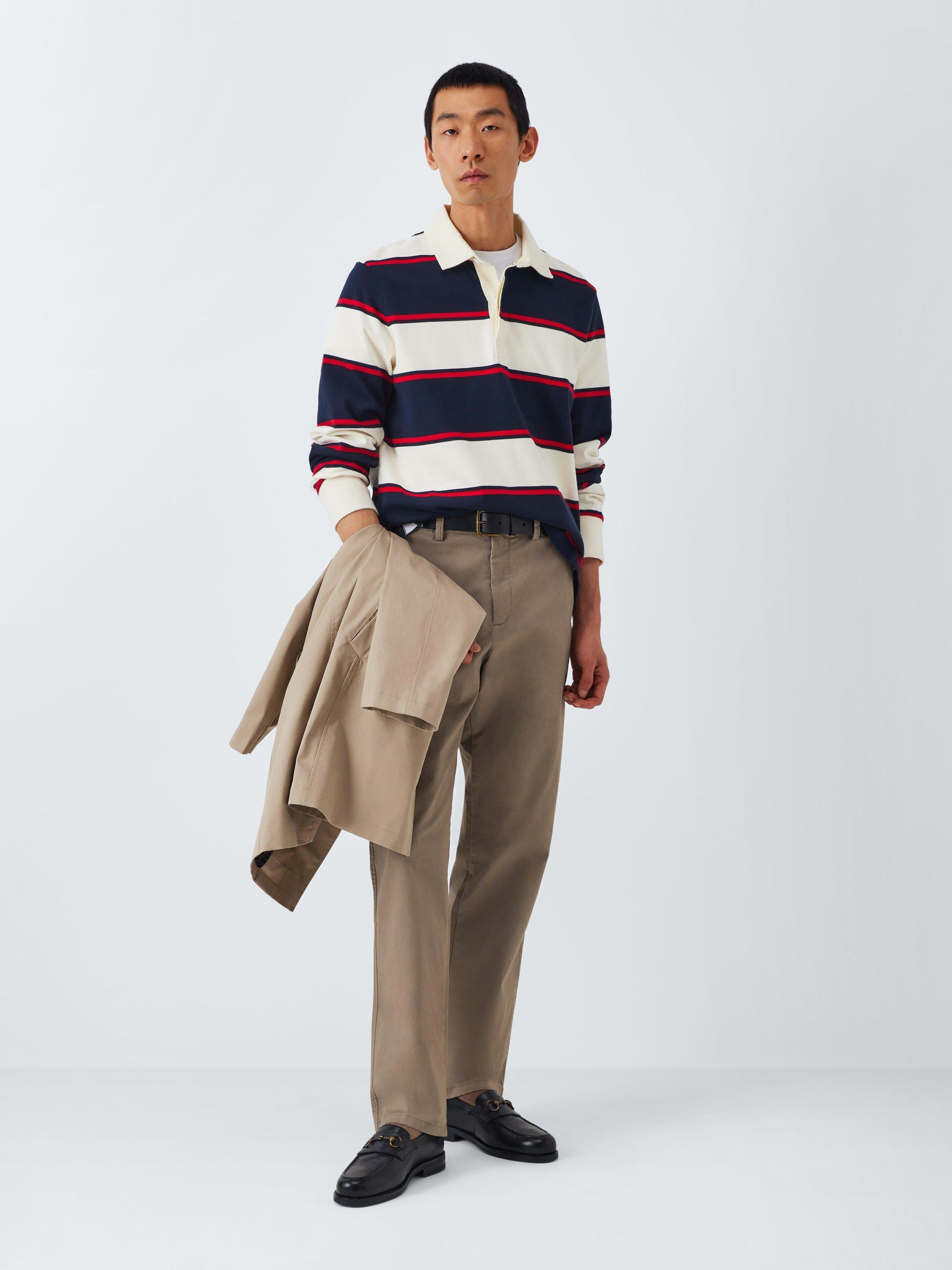 Product image 3 of 6, which shows John Lewis Straight Fit Cotton Blend Chinos, Walnut, 30R