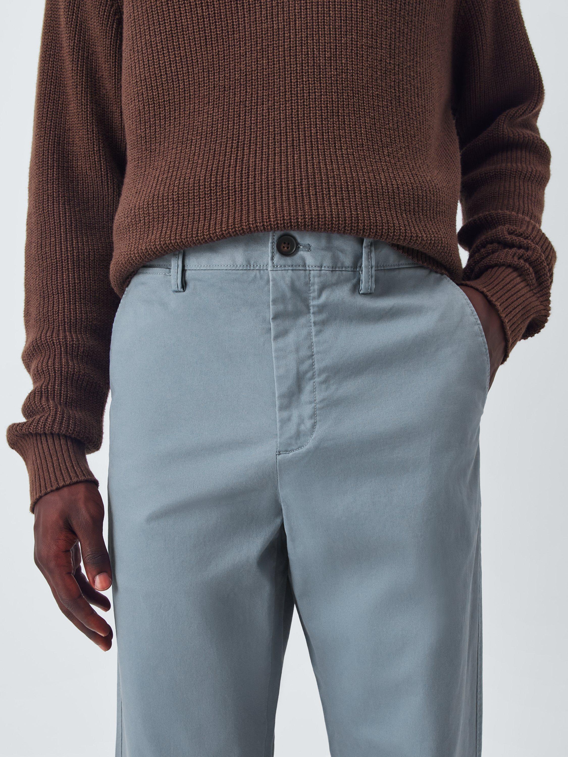 Product image 5 of 6, which shows John Lewis Straight Fit Cotton Blend Chinos, Flint Stone, 30R