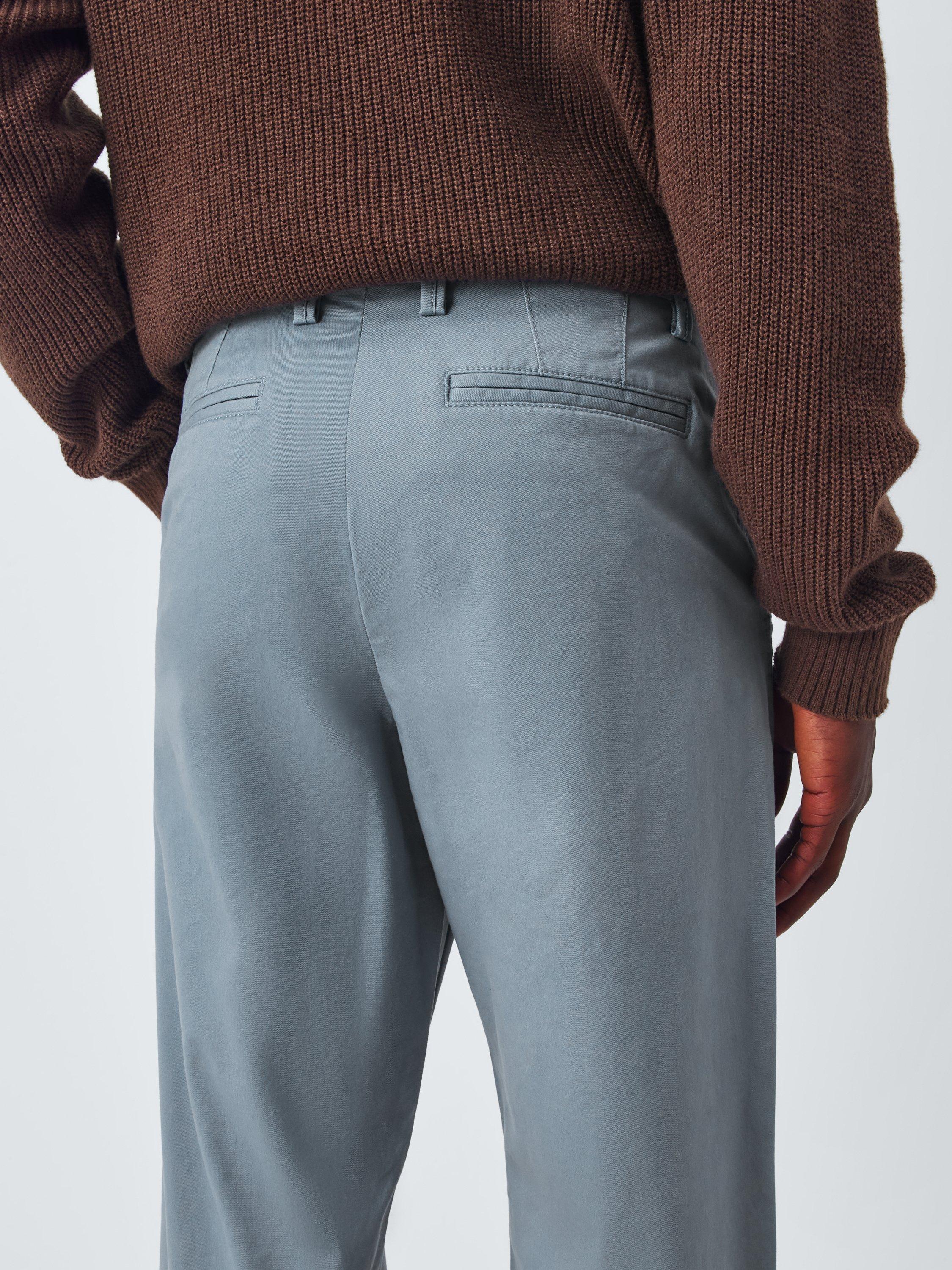 Product image 6 of 6, which shows John Lewis Straight Fit Cotton Blend Chinos, Flint Stone, 30R