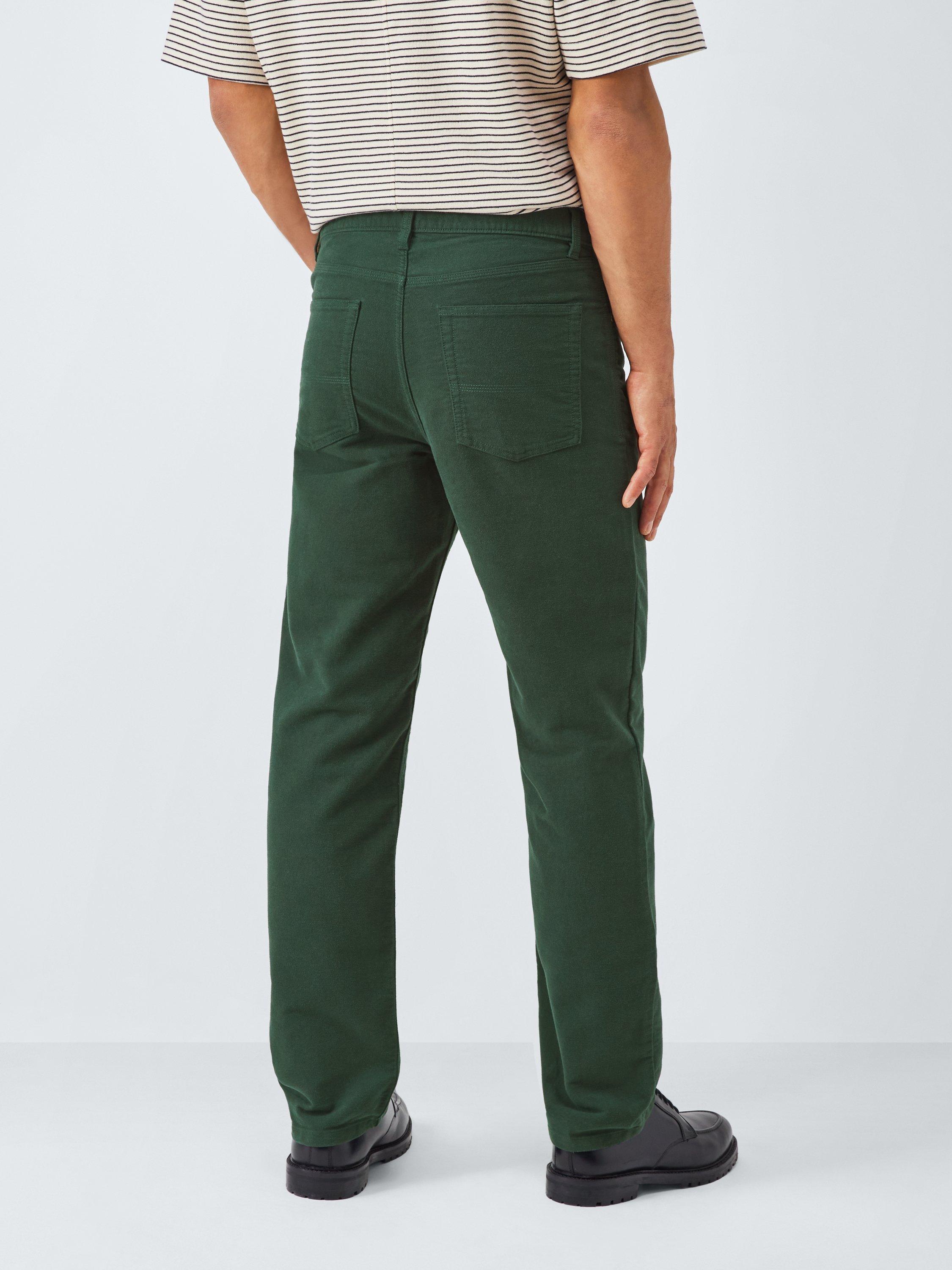 Product image 2 of 6, which shows John Lewis Moleskin Cotton Jeans, Darkest Spruce, 34R