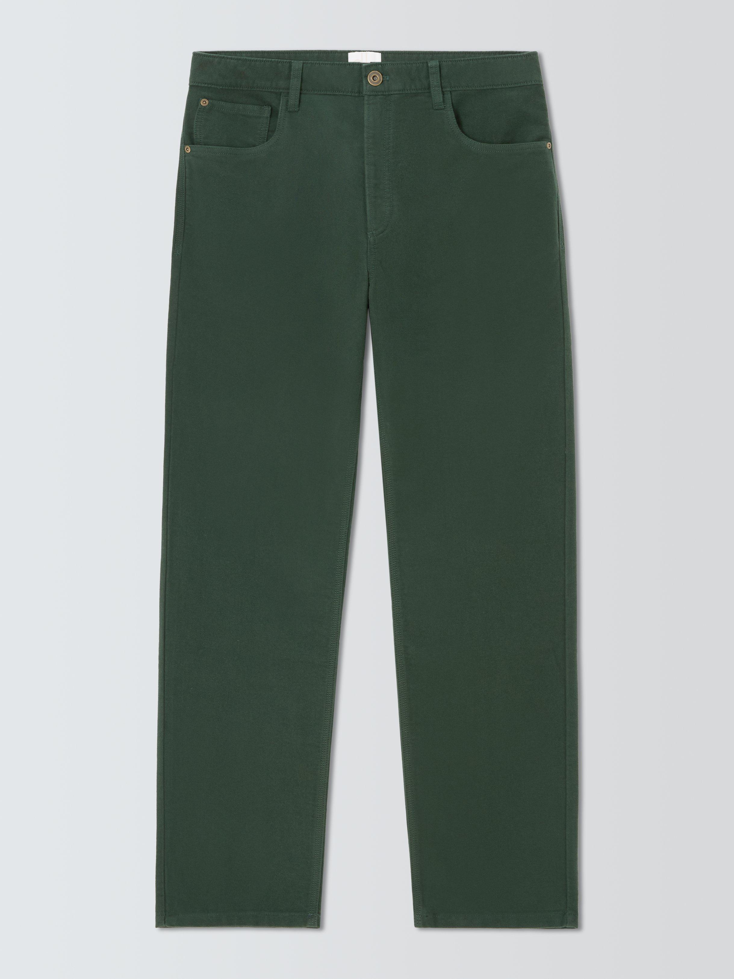 Product image 4 of 6, which shows John Lewis Moleskin Cotton Jeans, Darkest Spruce, 34R