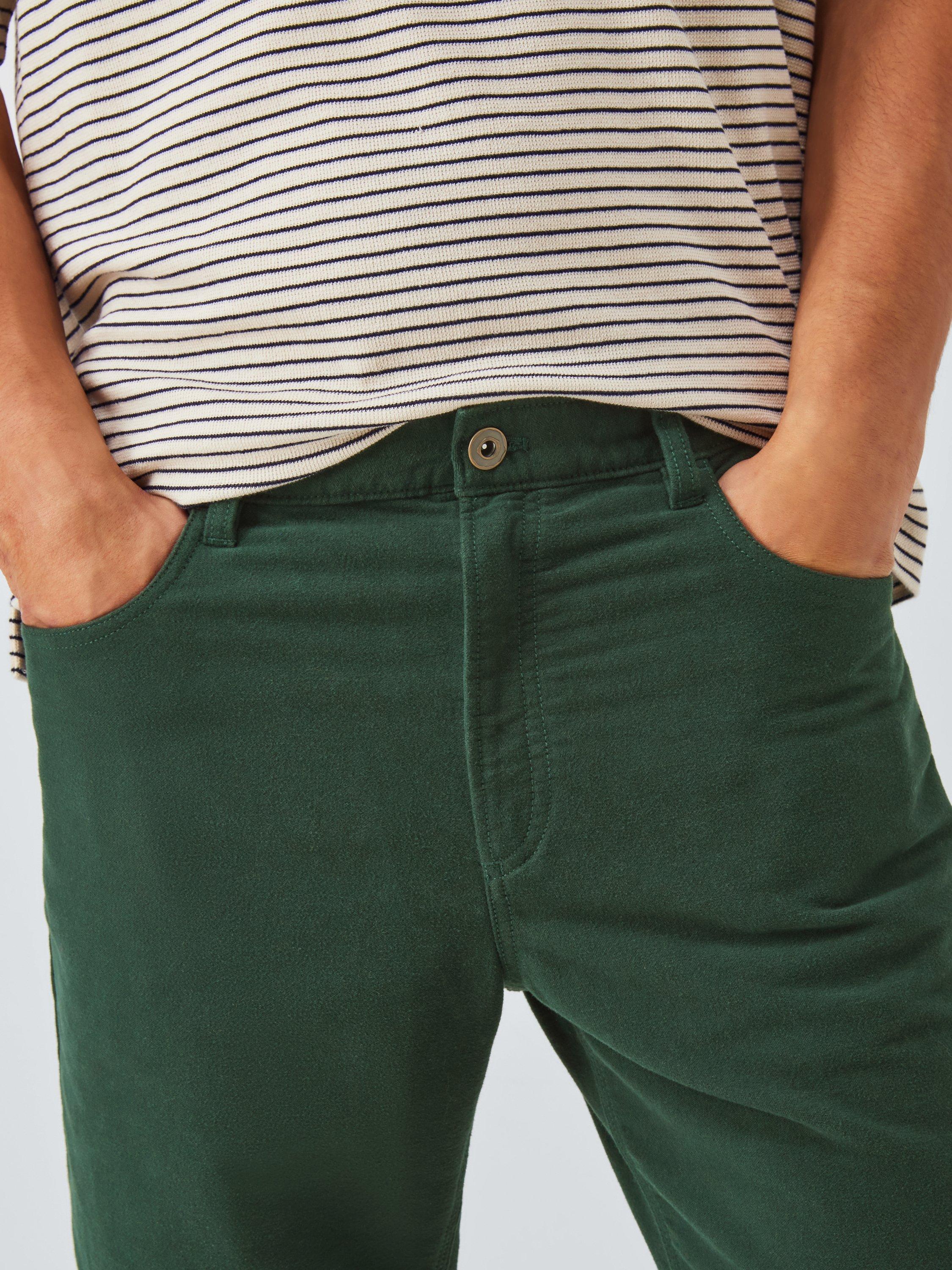 Product image 5 of 6, which shows John Lewis Moleskin Cotton Jeans, Darkest Spruce, 34R