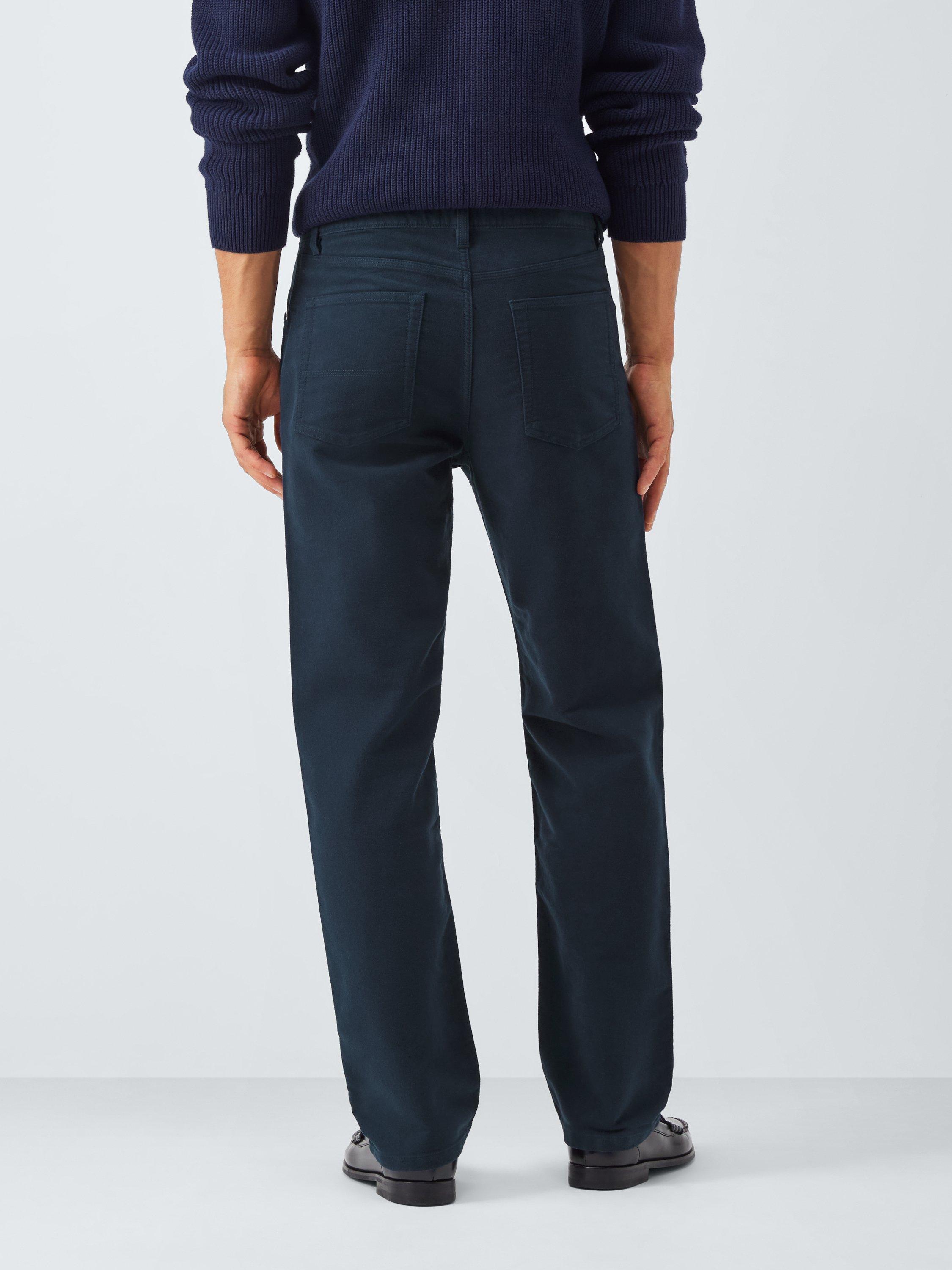 Product image 2 of 6, which shows John Lewis Moleskin Cotton Jeans, Sky Captain, 36R