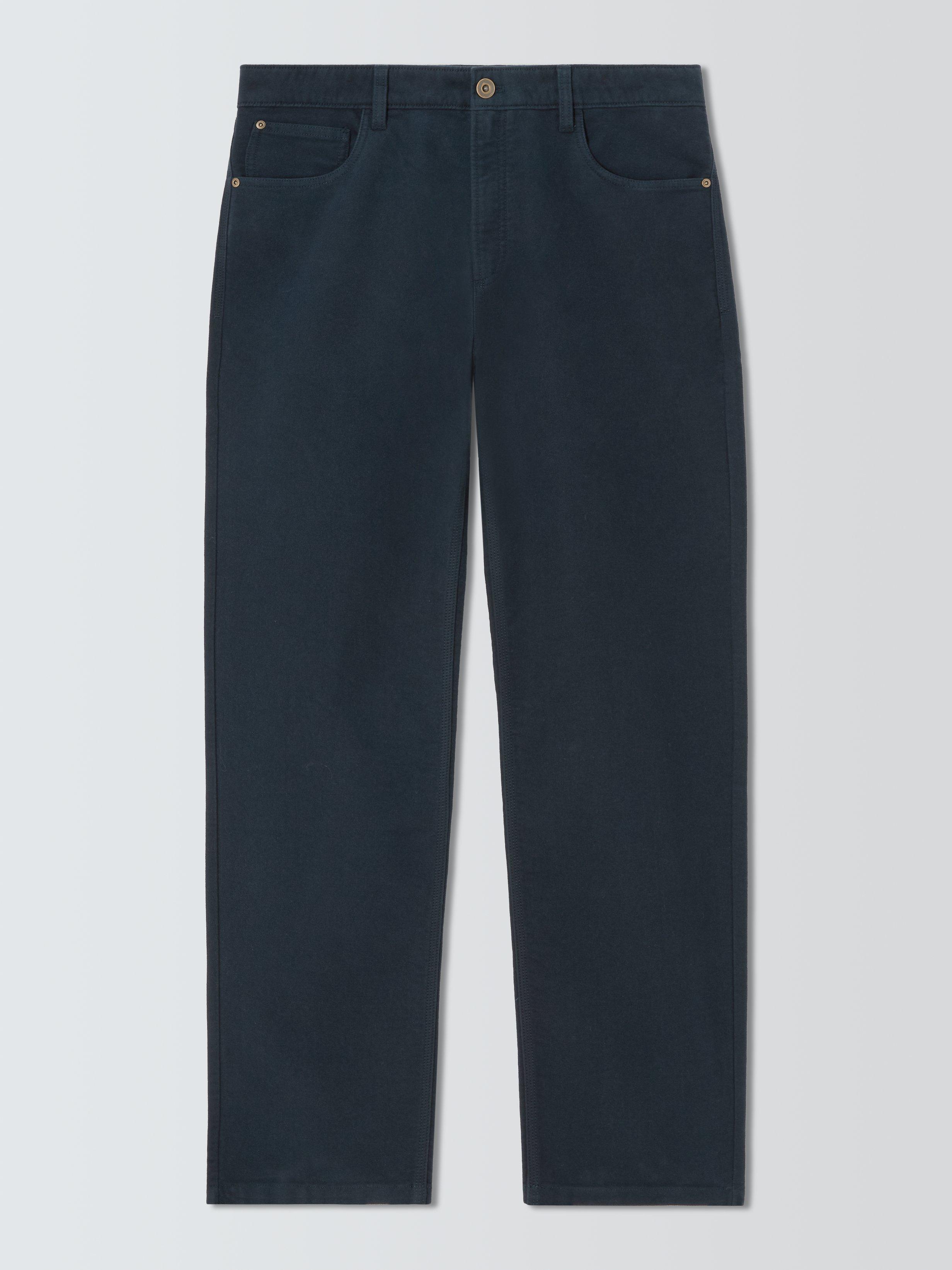 Product image 4 of 6, which shows John Lewis Moleskin Cotton Jeans, Sky Captain, 36R