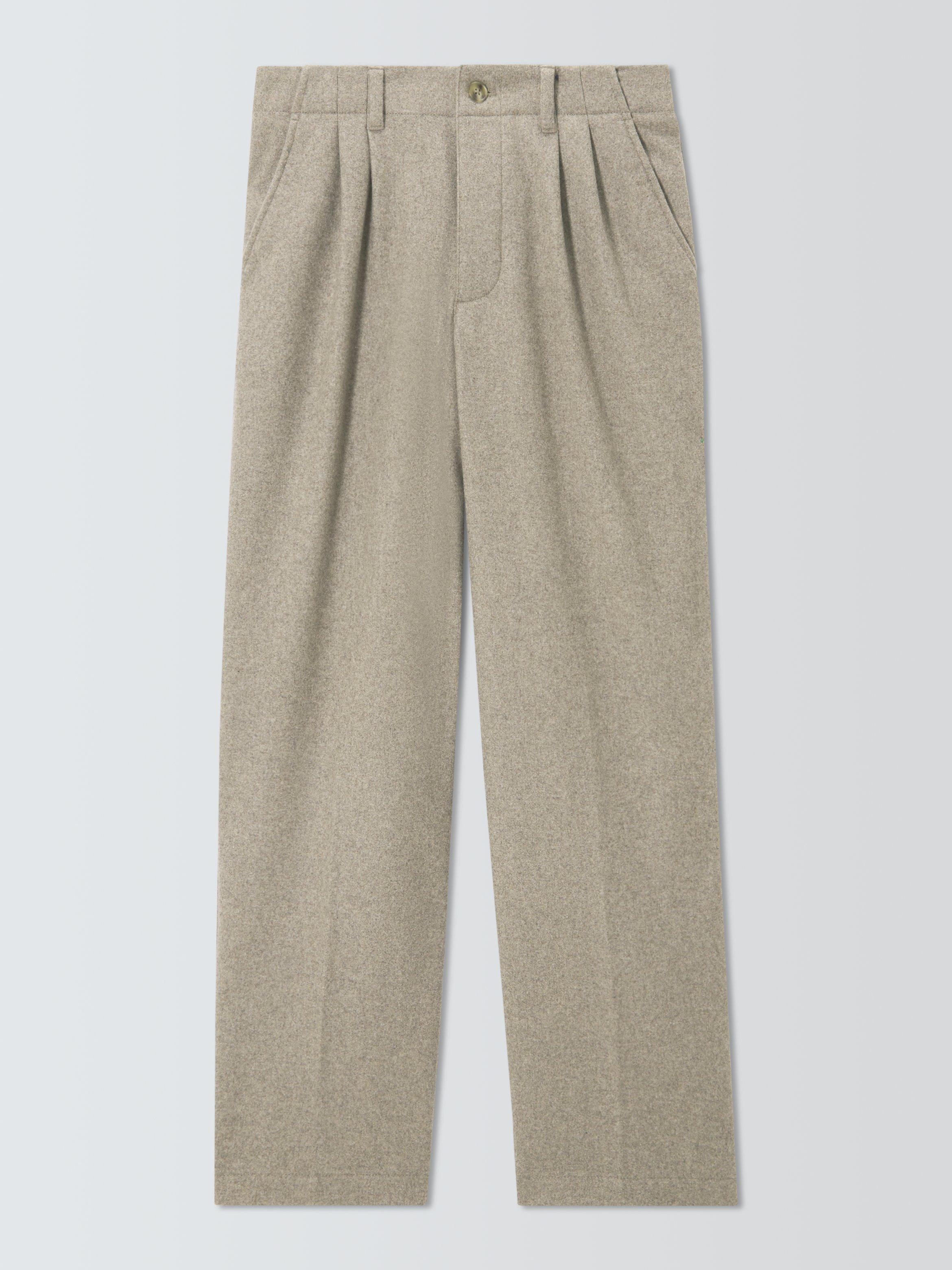 Product image 4 of 6, which shows John Lewis Straight Flannel Trousers, Oatmeal, 32R