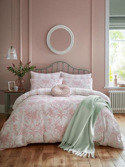 Laura Ashley Tuileries 200 Thread Count Duvet Cover Set, Blush Pink