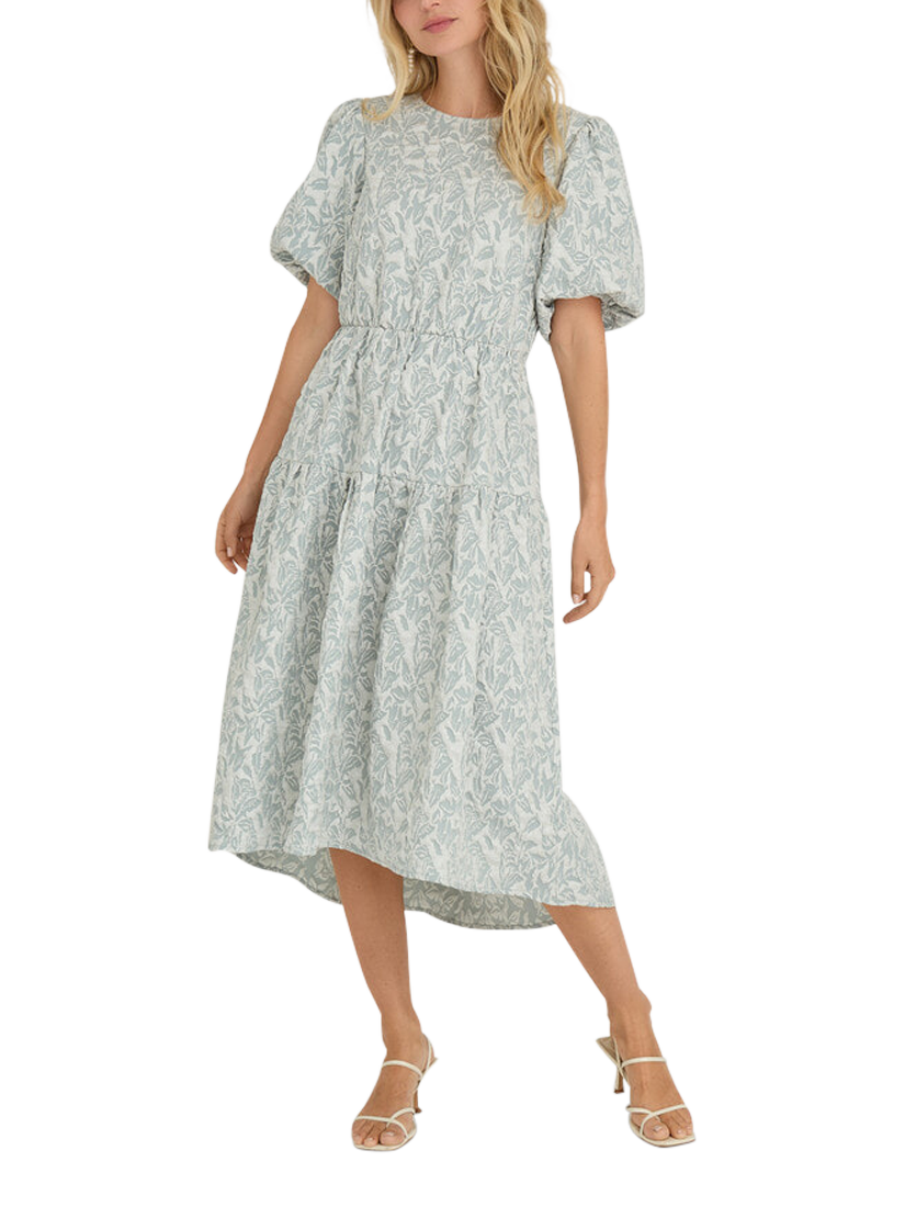 A-VIEW Ana Jacquard Bow Back Mini Dress, Mid Green