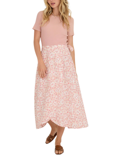 A-VIEW Peony Wrap Skirt, Pink/Multi, Pink/Multi