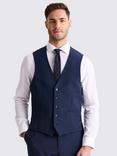 Moss Wool Blend Tailored Fit Waistcoat, Blue