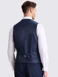 Moss Wool Blend Tailored Fit Waistcoat, Blue