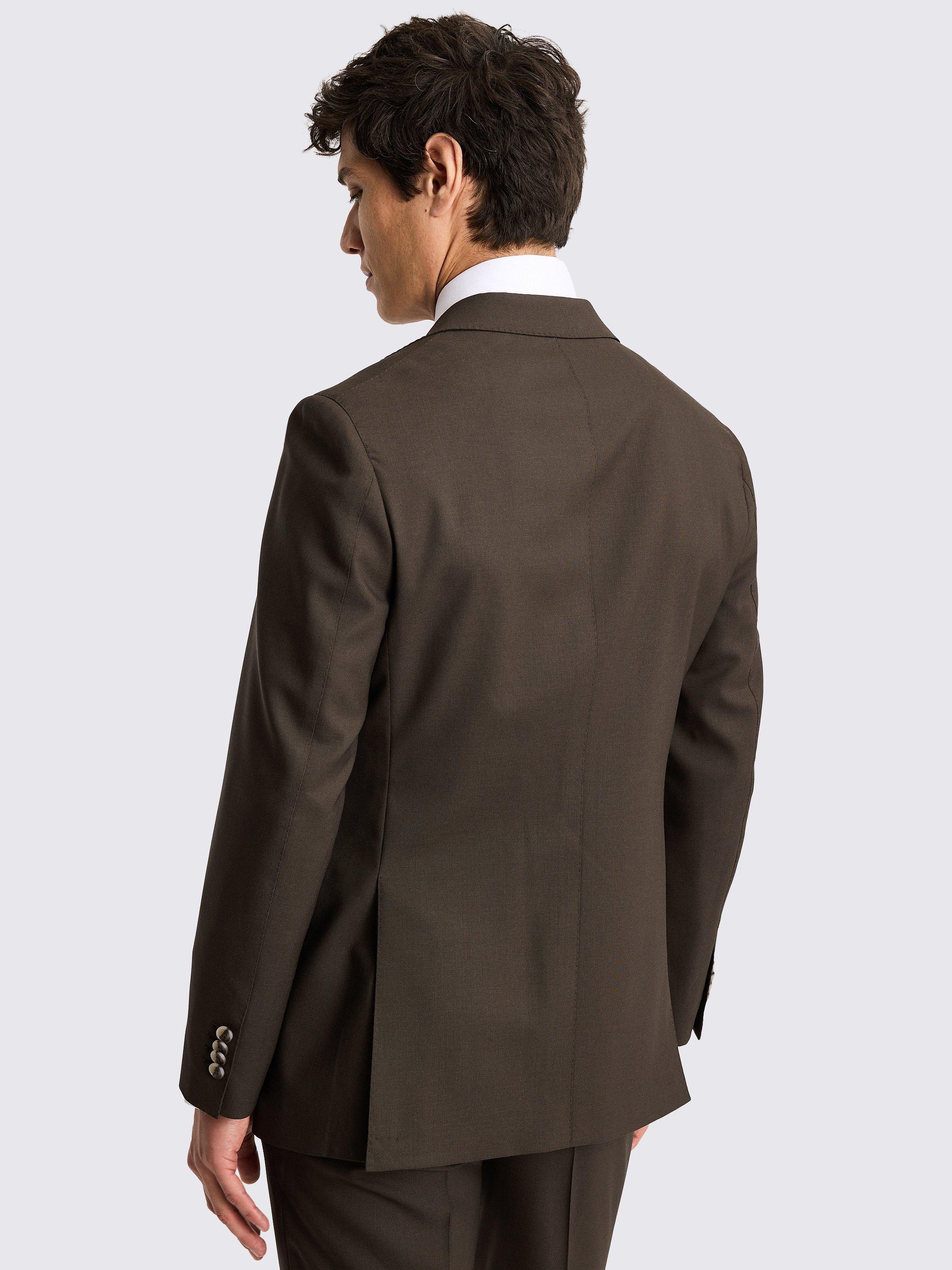 Product image 2 of 6, which shows Moss x Barberis Italian Wool Tailored Fit Suit Jacket, Brown, 36R