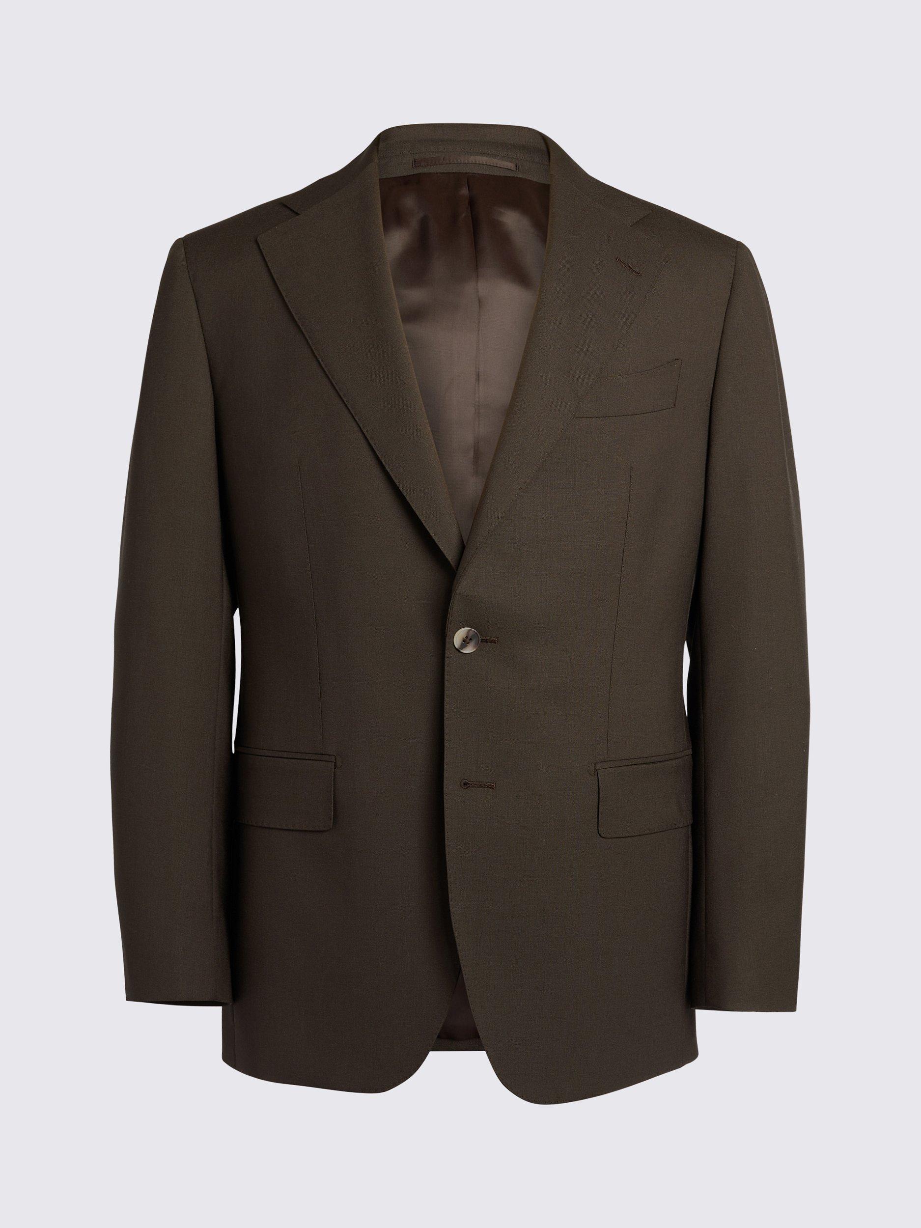 Product image 6 of 6, which shows Moss x Barberis Italian Wool Tailored Fit Suit Jacket, Brown, 36R