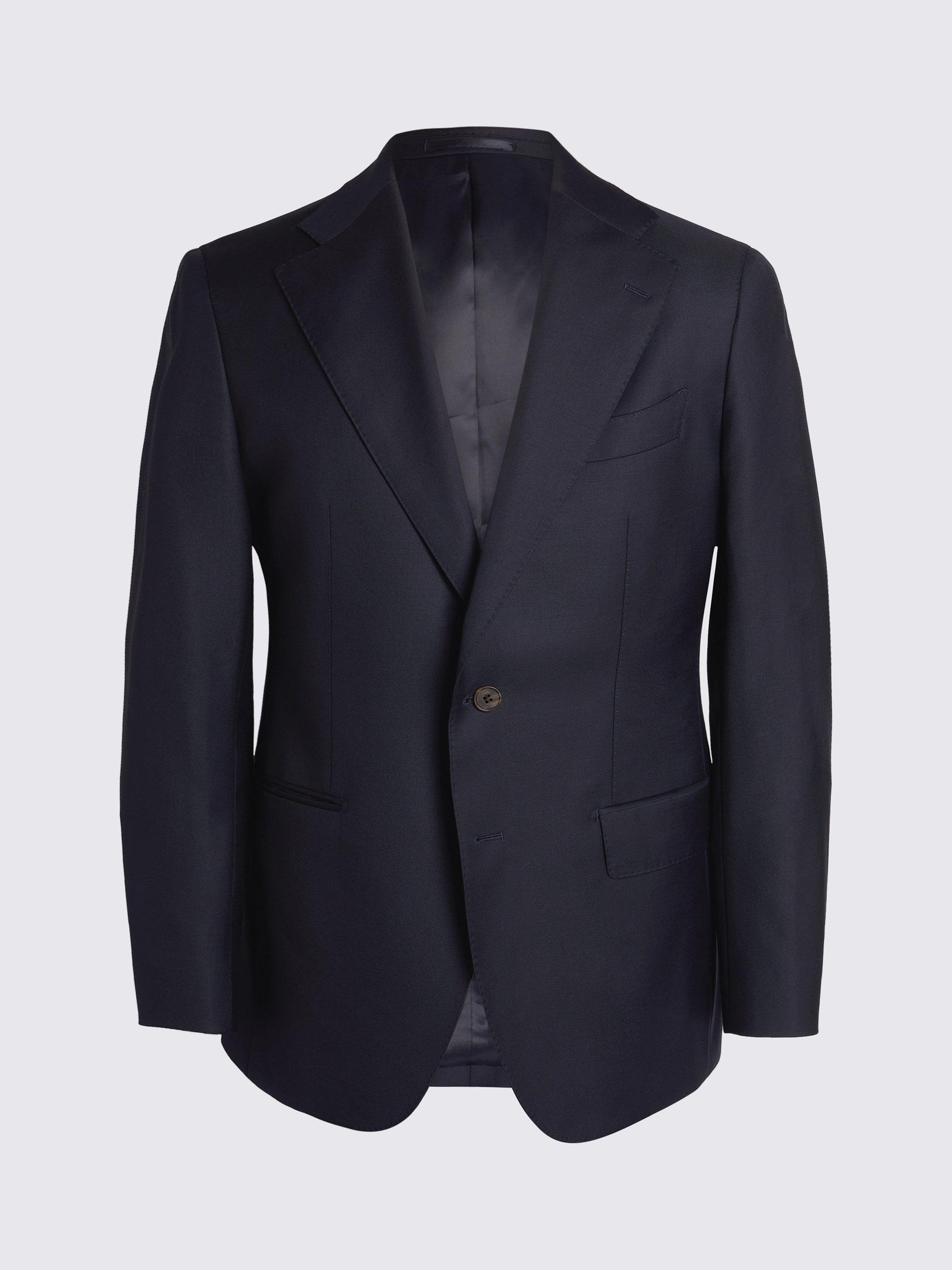 Product image 7 of 7, which shows Moss Italian Tailored Fit Twill Suit Jacket, Blue, 36S