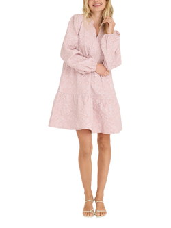 A-VIEW Ida Floral Mini Dress, Mid Pink, Mid Pink