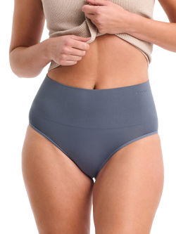 Ambra Seamless Smoothies High Waist Knickers, Pack of 2, Steel/Cool Blue, Steel/Cool Blue
