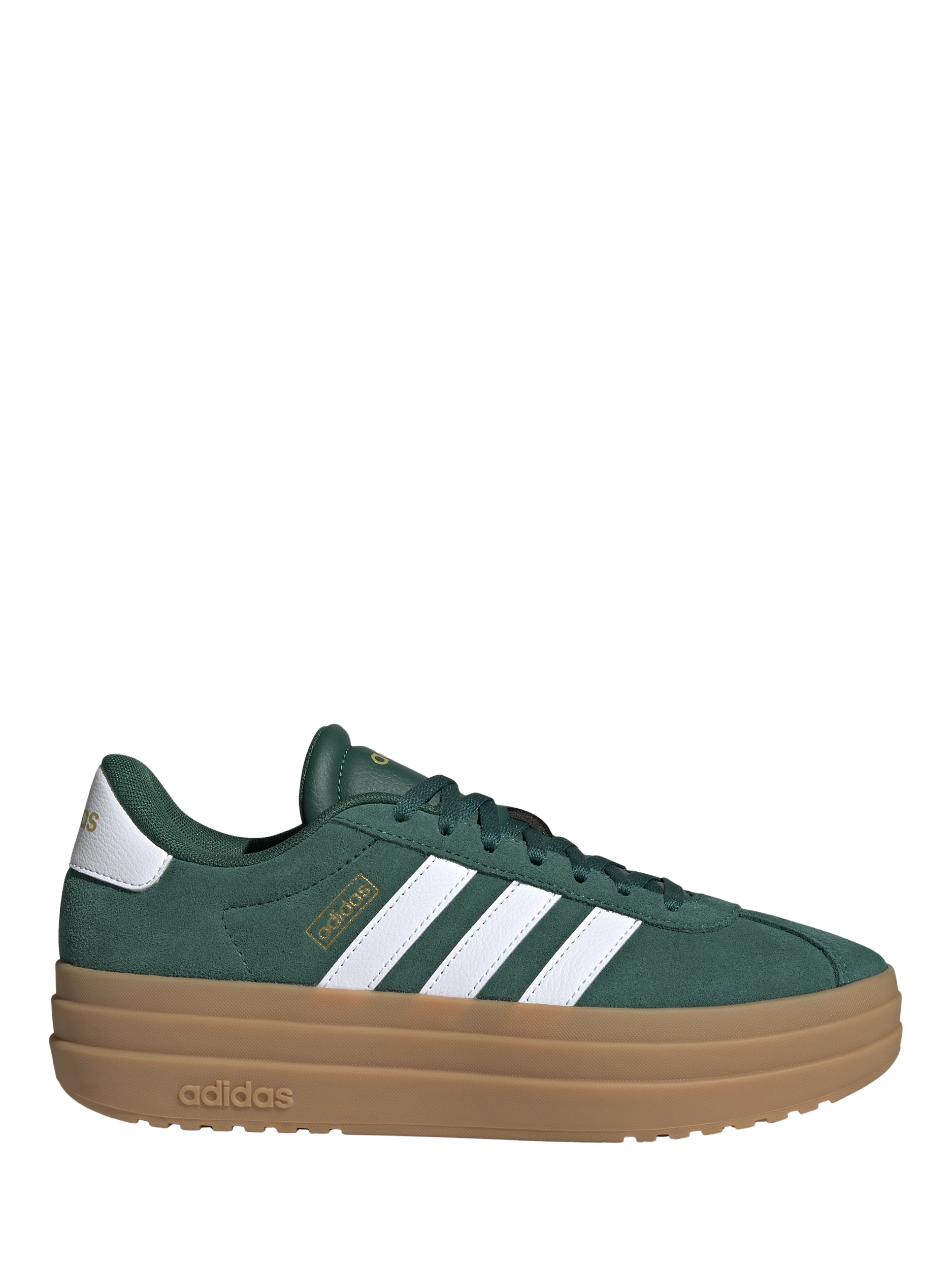 Product image 1 of 8, which shows adidas VL Court Bold Trainers, Green/White, 3