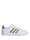 adidas Grand Court Leopard Print Trainers, White/Multi