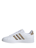 adidas Grand Court Leopard Print Trainers, White/Multi