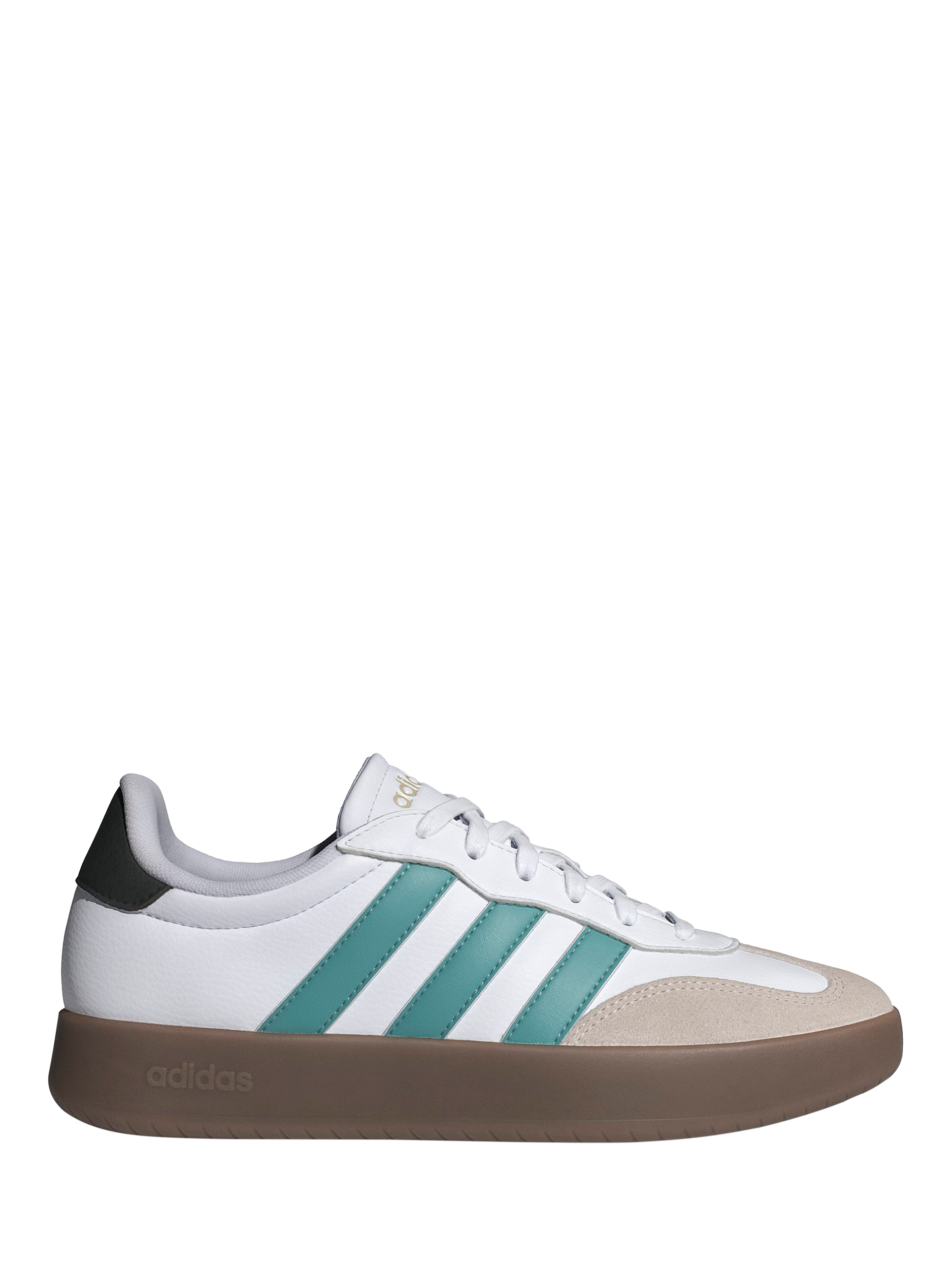 Product image 1 of 8, which shows Adidas Barreda Teal Contrast Lace Up Trainers, White, 3