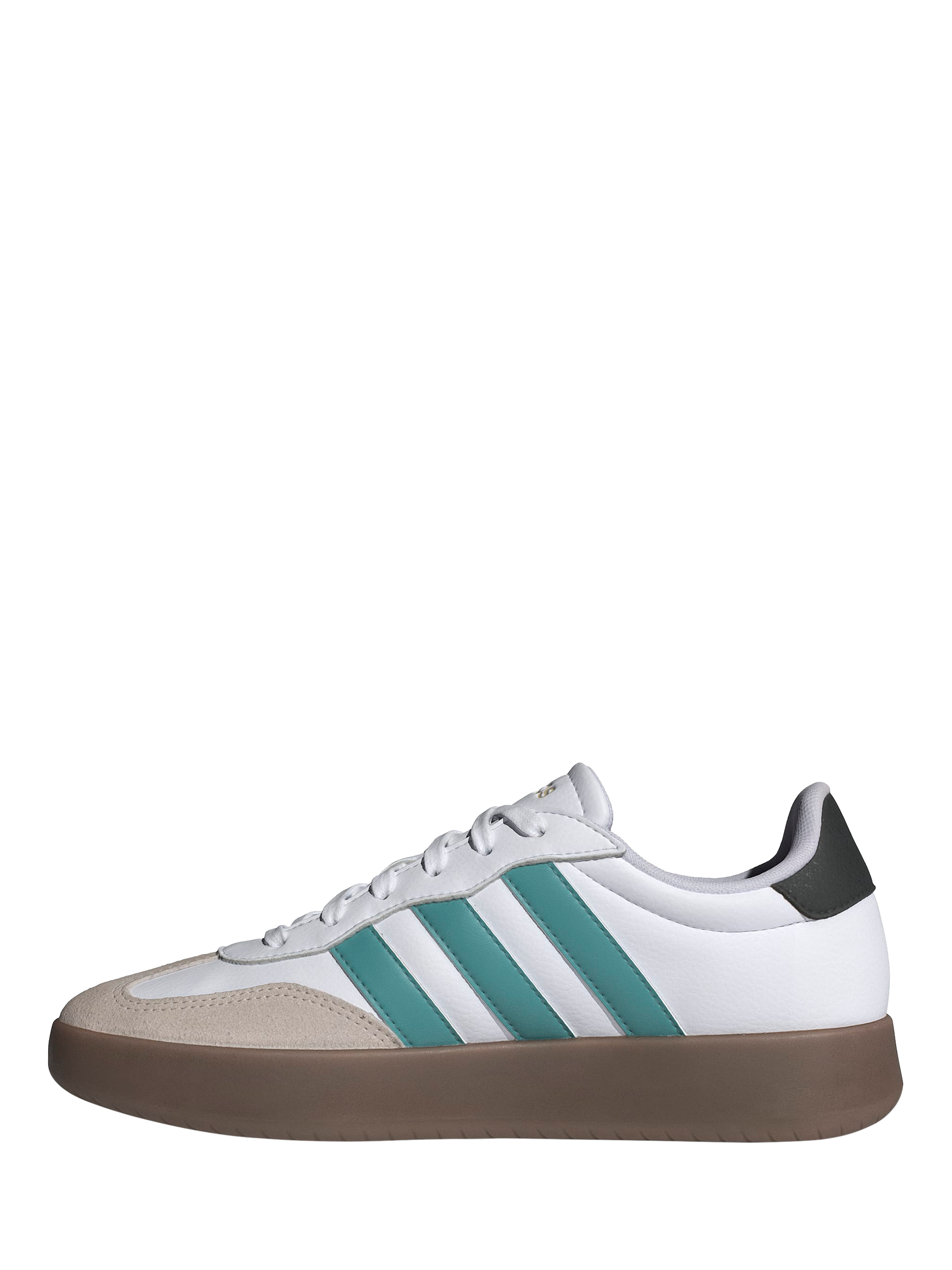 Product image 2 of 8, which shows Adidas Barreda Teal Contrast Lace Up Trainers, White, 3