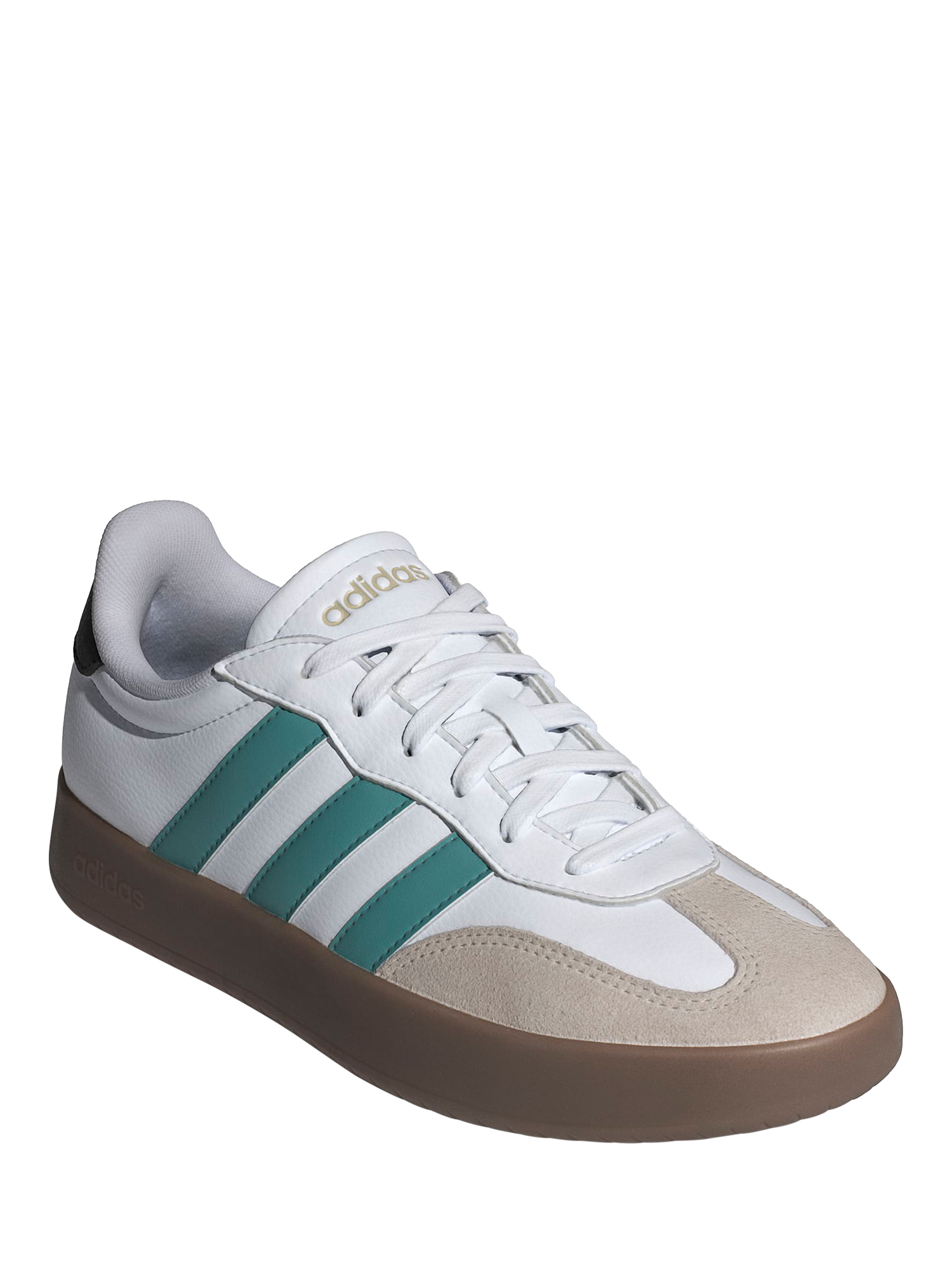 Product image 7 of 8, which shows Adidas Barreda Teal Contrast Lace Up Trainers, White, 3