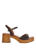Dune London Jeane Leather Platform Heeled Clog Sandals