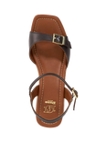 Dune London Jeane Leather Platform Heeled Clog Sandals