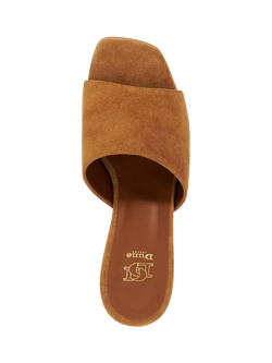 Dune London Jule Suede Heeled Mules, Tan - view 2, Tan