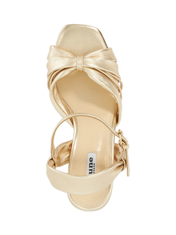 Dune London Kander Leather Wedge Heeled Sandals - view 2, Gold