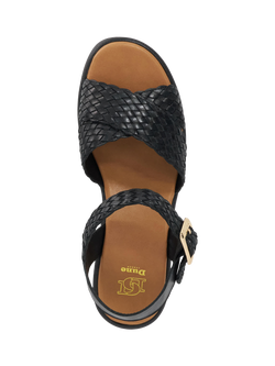 Dune London Kinleys Woven Leather Flatform Heeled Sandals - view 2, Black