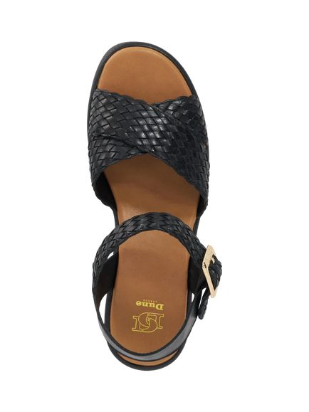 Dune London Kinleys Woven Leather Flatform Heeled Sandals - view 2, Black
